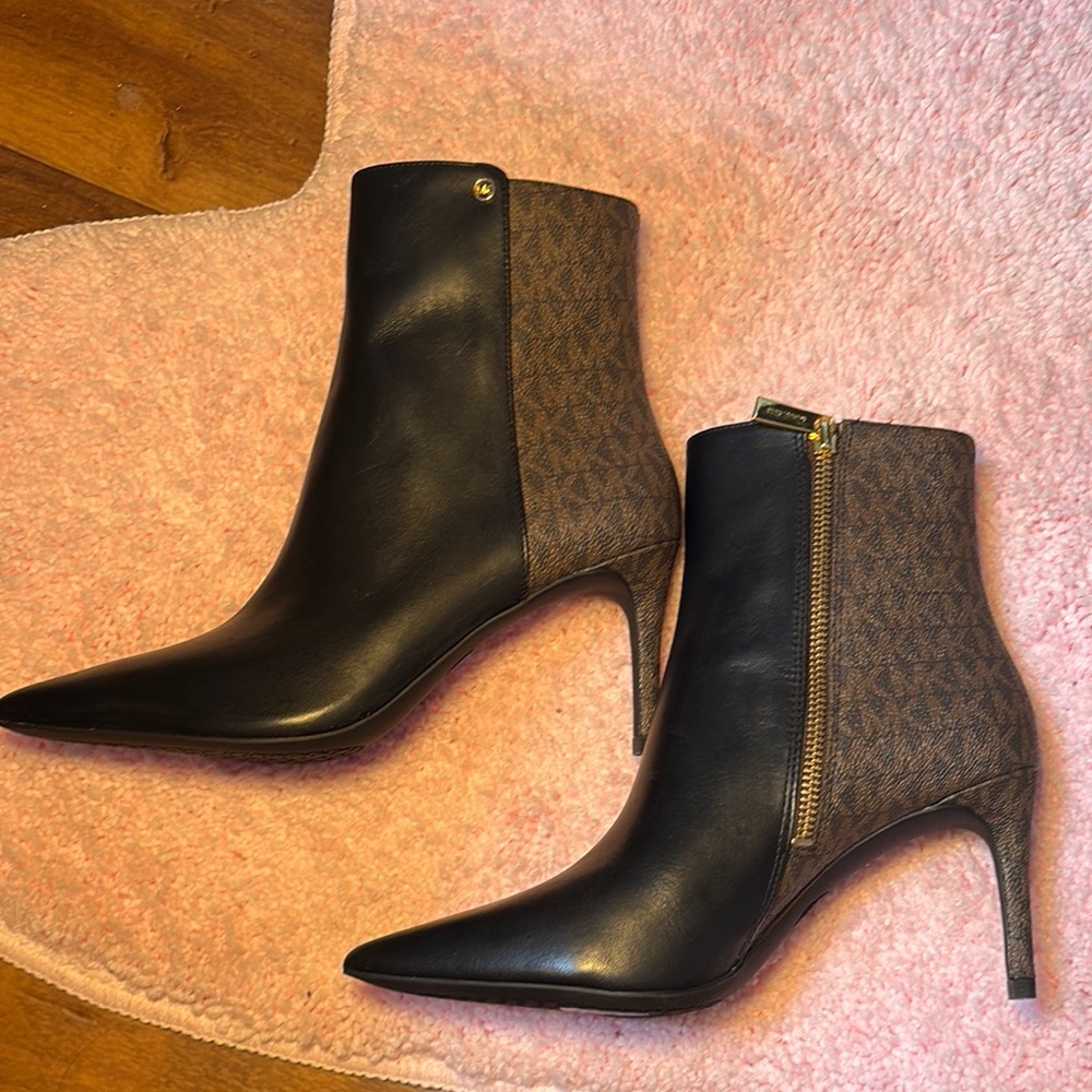 Michael Kors Black and Brown Ankle Boots